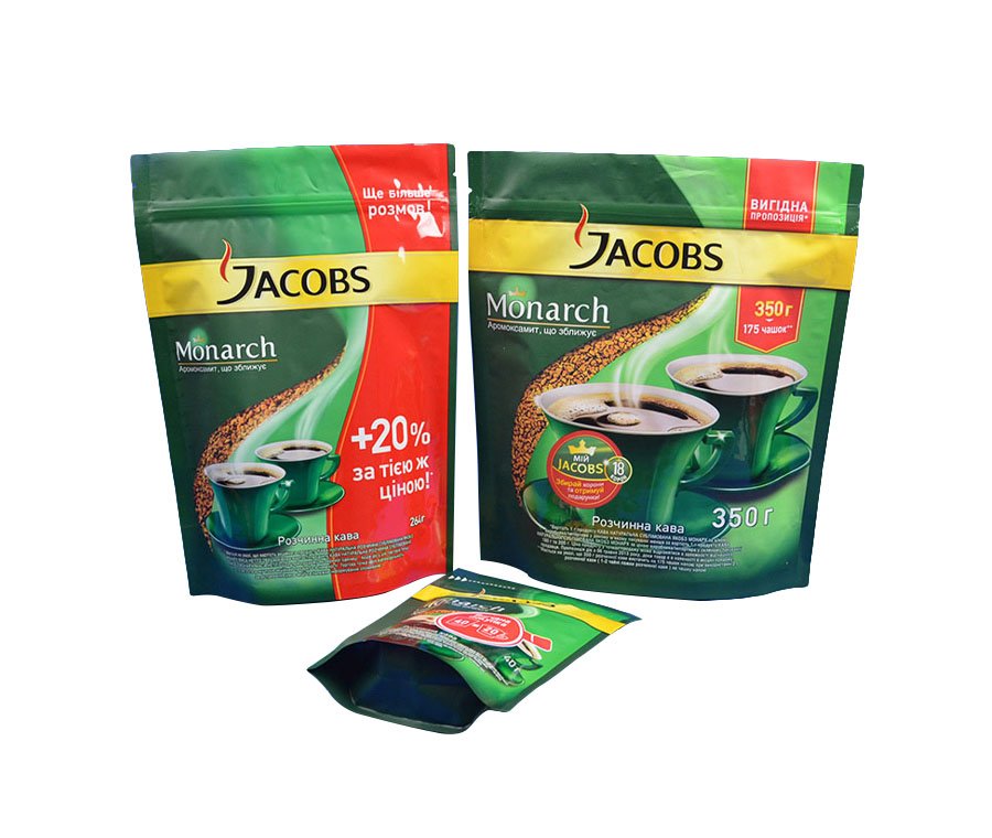 Custom printed aluminum foil coffee bag with degassing valve