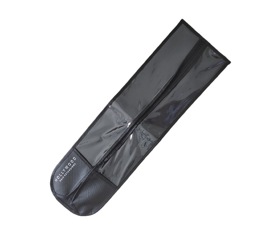 Custom printed PVC hair extension packaging bag with button