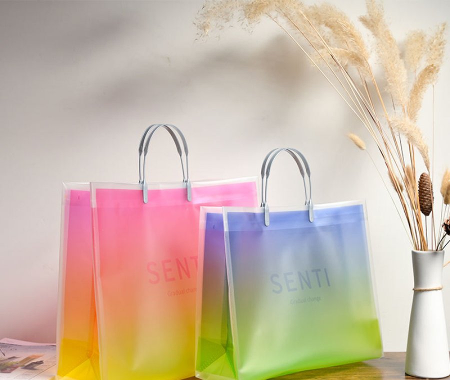 Customizable Stand up Plastic Bags for Clothing Gift Bag Plastic Bags With Handles