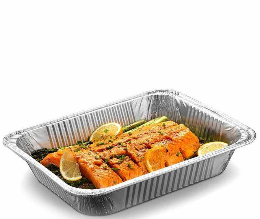 Disposable take away aluminum foil food container with lid