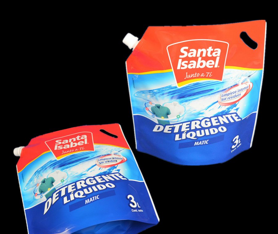Custom stand up bag liquid detergent packaging spout pouch 